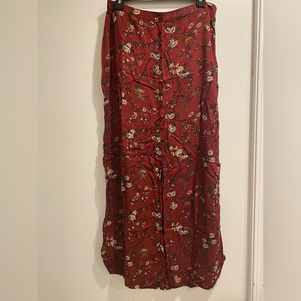 Floral boho slit maxi skirt